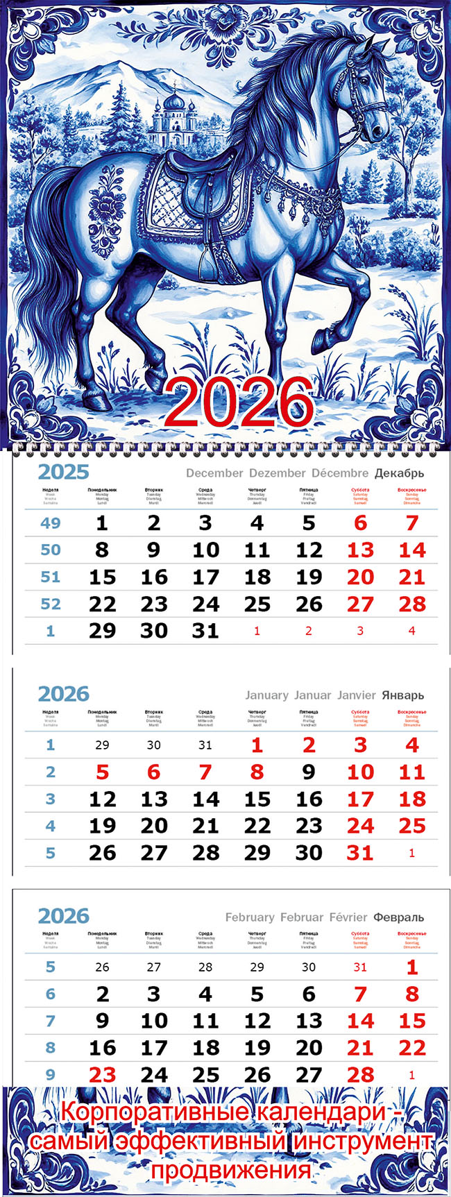 Пример календаря на 2026 год - 4