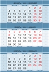 RC0959 ~ Блок календаря, европа - металлик, голубой металлик