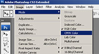 Photoshop: меню выбора цветовой модели